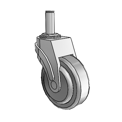 Next Generation Grip Ring Stem Swivel Caster with 4 x 1.25 QuikStart Wheel