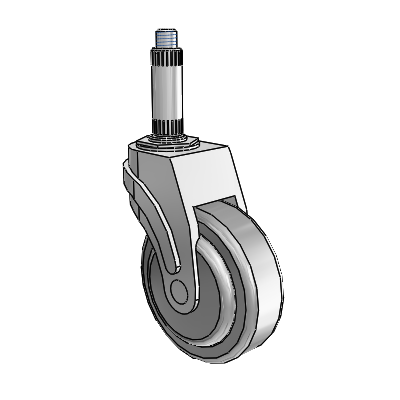 Next Generation Expanding Adapter Stem Swivel Caster with 4 x 1.25 QuikStart Wheel