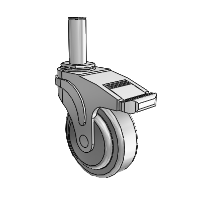 Next Generation Grip Ring Stem Swivel Caster with 4 x 1.25 QuikStart Wheel and Total Lock Brake