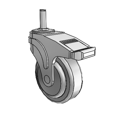 Next Generation Grip Ring Stem Swivel Caster with 4 x 1.25 QuikStart Wheel and Total Lock Brake