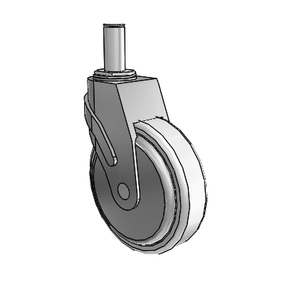 Next Generation Grip Ring Stem Swivel Caster with 5 x 1.25 Antimicrobial Rubber Wheel