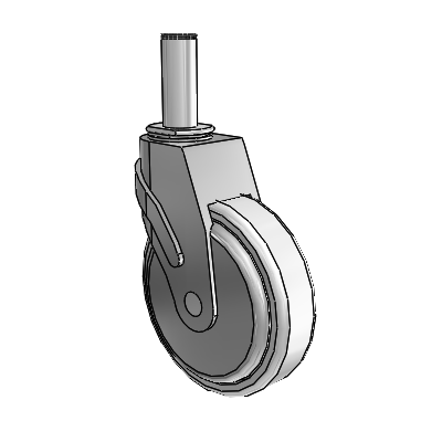 Next Generation Grip Ring Stem Swivel Caster with 5 x 1.25 Antimicrobial Rubber Wheel