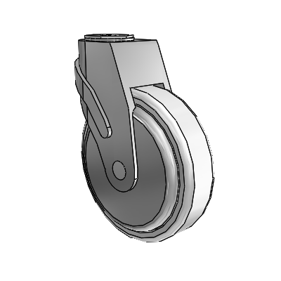 Next Generation Hollow Kingpin Swivel Caster with 5 x 1.25 Antimicrobial Rubber Wheel