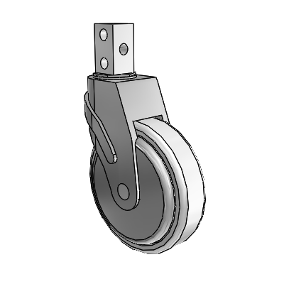 Next Generation Square Stem Swivel Caster with 5 x 1.25 Antimicrobial Rubber Wheel