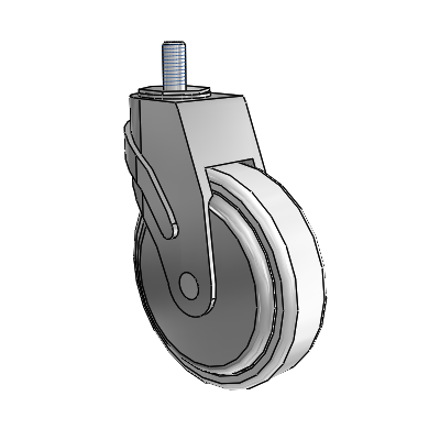 Next Generation Threaded Stem Swivel Caster with 5 x 1.25 Antimicrobial Rubber Wheel