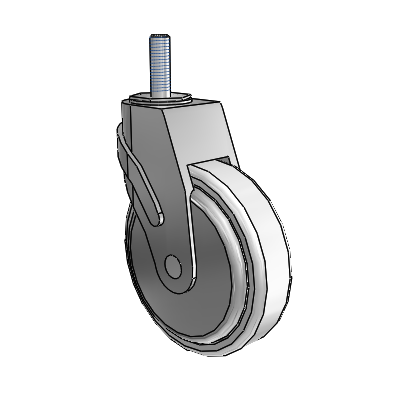 Next Generation Threaded Stem Swivel Caster with 5 x 1.25 Antimicrobial Rubber Wheel