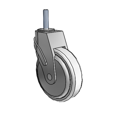 Next Generation Threaded Stem Swivel Caster with 5 x 1.25 Antimicrobial Rubber Wheel