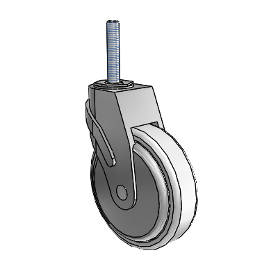 Next Generation Threaded Stem Swivel Caster with 5 x 1.25 Antimicrobial Rubber Wheel