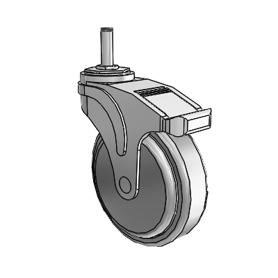 Next Generation Grip Ring Stem Swivel Caster with 5 x 1.25 QuikStart Wheel and Directional Lock Brake
