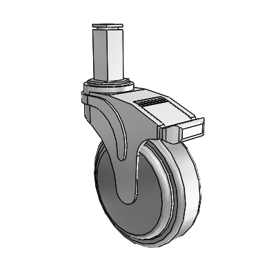 Next Generation Square Stem (Rigid) Caster with 5 x 1.25 QuikStart Wheel and Rigid Brake
