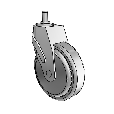 Next Generation Grip Ring Stem Swivel Caster with 5 x 1.25 QuikStart Wheel