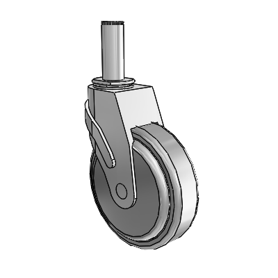 Next Generation Grip Ring Stem Swivel Caster with 5 x 1.25 QuikStart Wheel
