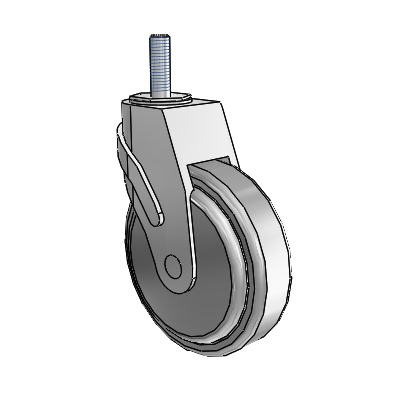 Next Generation Threaded Stem Swivel Caster with 5 x 1.25 QuikStart Wheel