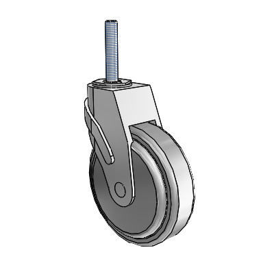 Next Generation Threaded Stem Swivel Caster with 5 x 1.25 QuikStart Wheel