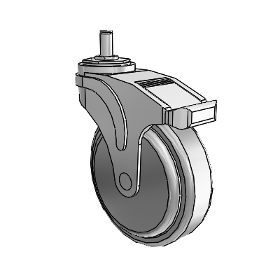 Next Generation Grip Ring Stem Swivel Caster with 5 x 1.25 QuikStart Wheel and Total Lock Brake