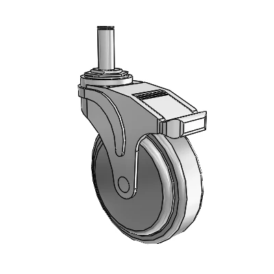 Next Generation Grip Ring Stem Swivel Caster with 5 x 1.25 QuikStart Wheel and Total Lock Brake