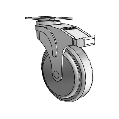 Next Generation Top Plate Swivel Caster with 5 x 1.25 QuikStart Wheel and Total Lock Brake