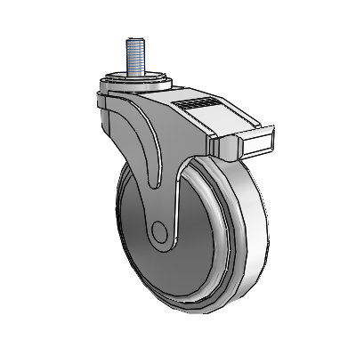 Next Generation Threaded Stem Swivel Caster with 5 x 1.25 QuikStart Wheel and Total Lock Brake