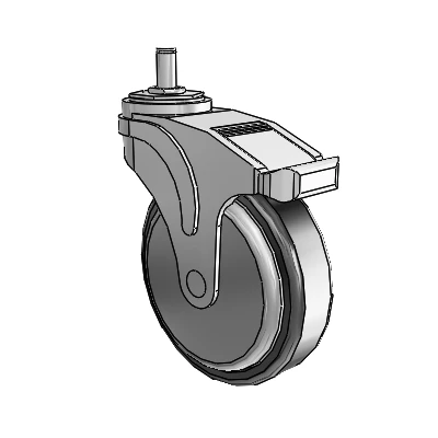 Next Generation Grip Ring Stem Swivel Caster with 5 x 1.25 Santoprene Wheel and Directional Lock Brake