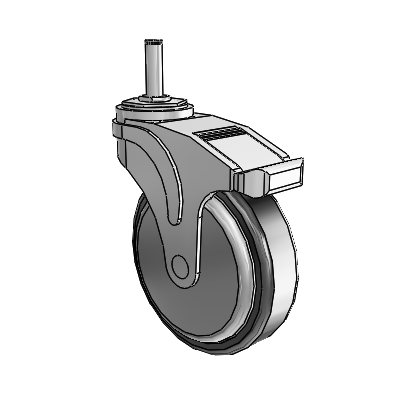 Next Generation Grip Ring Stem Swivel Caster with 5 x 1.25 Santoprene Wheel and Directional Lock Brake