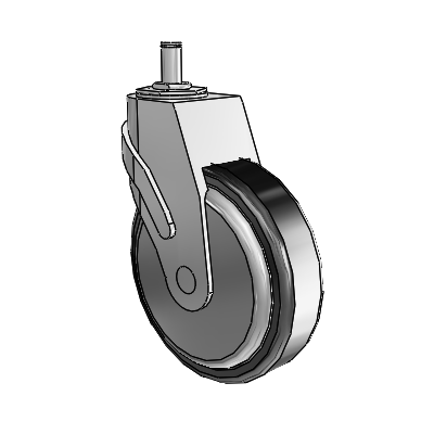Next Generation Grip Ring Stem Swivel Caster with 5 x 1.25 Santoprene Wheel