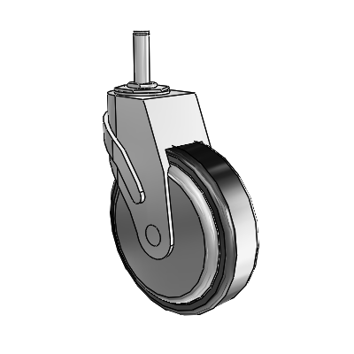 Next Generation Grip Ring Stem Swivel Caster with 5 x 1.25 Santoprene Wheel
