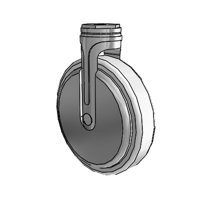 Next Generation Hollow Kingpin (Rigid) Caster with 6 x 1.25 Antimicrobial Rubber Wheel