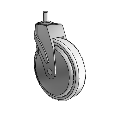 Next Generation Grip Ring Stem Swivel Caster with 6 x 1.25 Antimicrobial Rubber Wheel