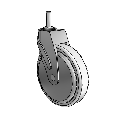 Next Generation Grip Ring Stem Swivel Caster with 6 x 1.25 Antimicrobial Rubber Wheel