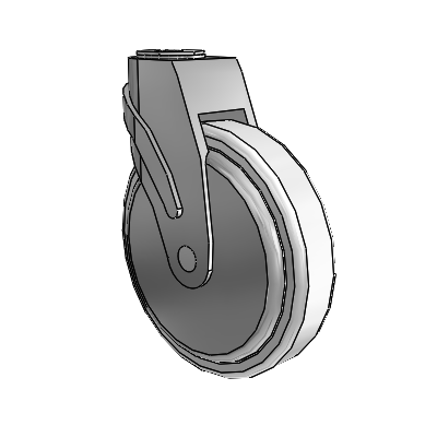 Next Generation Hollow Kingpin Swivel Caster with 6 x 1.25 Antimicrobial Rubber Wheel