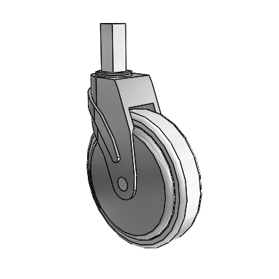 Next Generation Square Stem Swivel Caster with 6 x 1.25 Antimicrobial Rubber Wheel