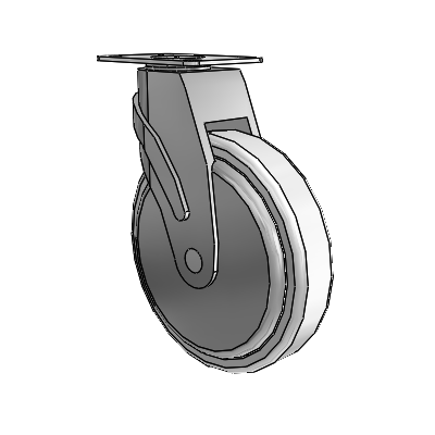 Next Generation Top Plate Swivel Caster with 6 x 1.25 Antimicrobial Rubber Wheel