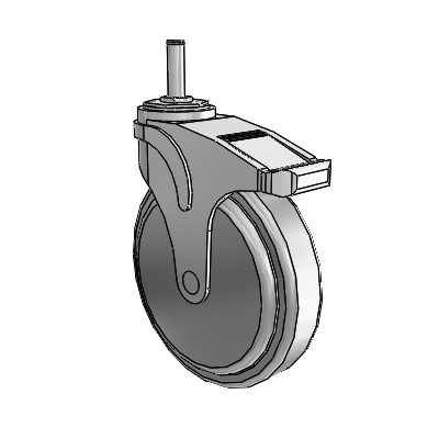 Next Generation Grip Ring Stem Swivel Caster with 6 x 1.25 QuikStart Wheel and Directional Lock Brake