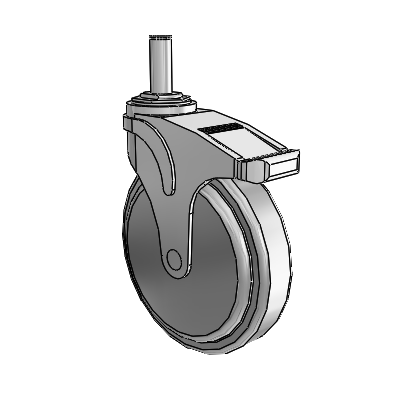 Next Generation Grip Ring Stem Swivel Caster with 6 x 1.25 QuikStart Wheel and Directional Lock Brake