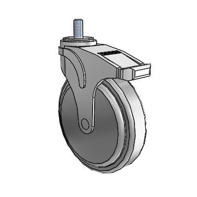 Next Generation Threaded Stem Swivel Caster with 6 x 1.25 QuikStart Wheel and Directional Lock Brake