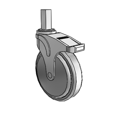 Next Generation Square Stem Swivel Caster with 6 x 1.25 QuikStart Wheel and Directional Lock Brake