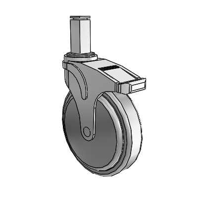 Next Generation Square Stem Swivel Caster with 6 x 1.25 QuikStart Wheel and Directional Lock Brake