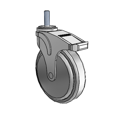 Next Generation Threaded Stem Swivel Caster with 6 x 1.25 QuikStart Wheel and Directional Lock Brake