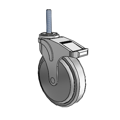 Next Generation Threaded Stem Swivel Caster with 6 x 1.25 QuikStart Wheel and Directional Lock Brake