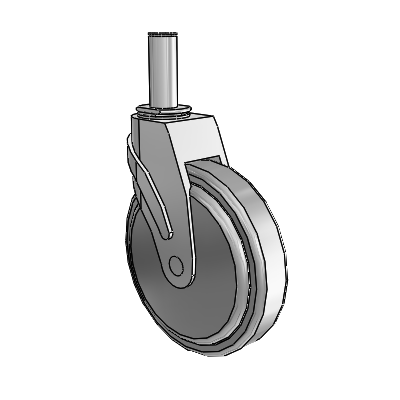 Next Generation Grip Ring Stem Swivel Caster with 6 x 1.25 QuikStart Wheel
