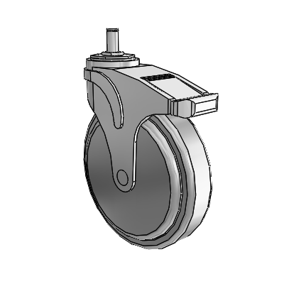 Next Generation Grip Ring Stem Swivel Caster with 6 x 1.25 QuikStart Wheel and Total Lock Brake