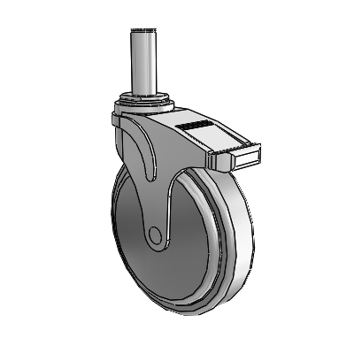Next Generation Grip Ring Stem Swivel Caster with 6 x 1.25 QuikStart Wheel and Total Lock Brake