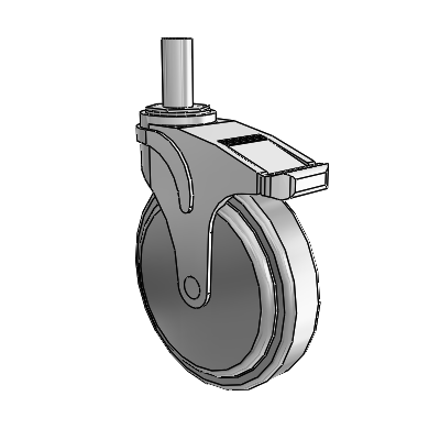Next Generation Round Stem Swivel Caster with 6 x 1.25 QuikStart Wheel and Total Lock Brake