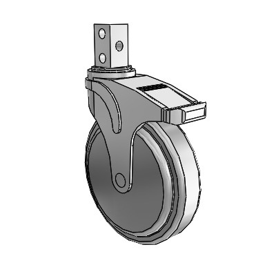 Next Generation Square Stem Swivel Caster with 6 x 1.25 QuikStart Wheel and Total Lock Brake