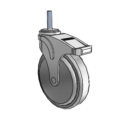 Next Generation Threaded Stem Swivel Caster with 6 x 1.25 QuikStart Wheel and Total Lock Brake