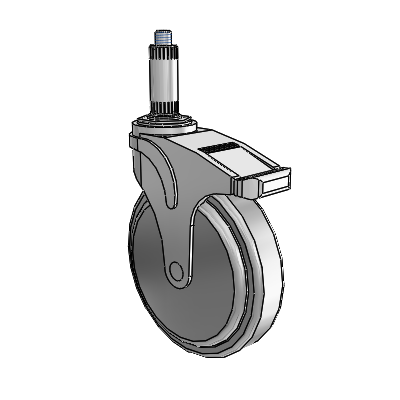 Next Generation Expanding Adapter Stem Swivel Caster with 6 x 1.25 QuikStart Wheel and Total Lock Brake
