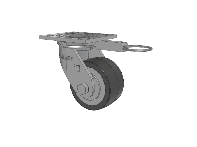 16 Series Top Plate Swivel Caster with 4 x 2 Grey Tread on Grey Polypropylene Core XA - Polyurethane (Polypropylene Core) Wheel