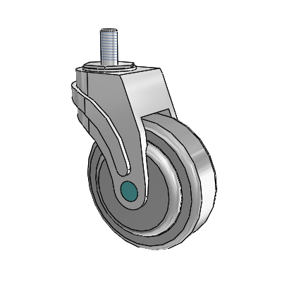 Next Generation Non-Magnetic Threaded Stem Swivel Caster with 4 x 1.25 QuickStart TPR Wheel