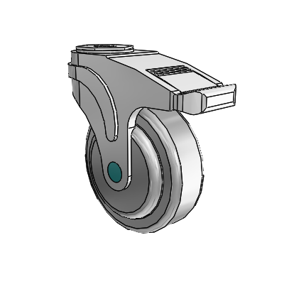 Next Generation Hollow Kingpin Swivel Caster with 4 x 1.25 QuikStart Wheel and Directional Lock Brake
