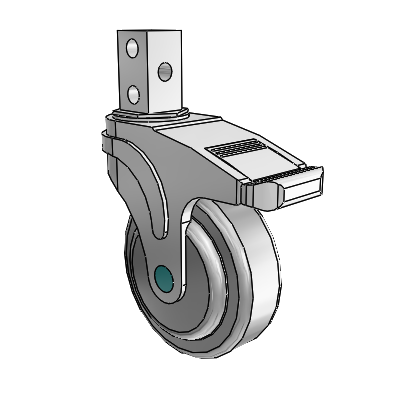 Next Generation Square Stem Swivel Caster with 4 x 1.25 QuikStart Wheel and Directional Lock Brake